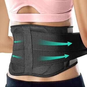 NIB AllyFlex Sports Lightweight Lumbar Brace for Lower Back Pain Relief, XL/XXL